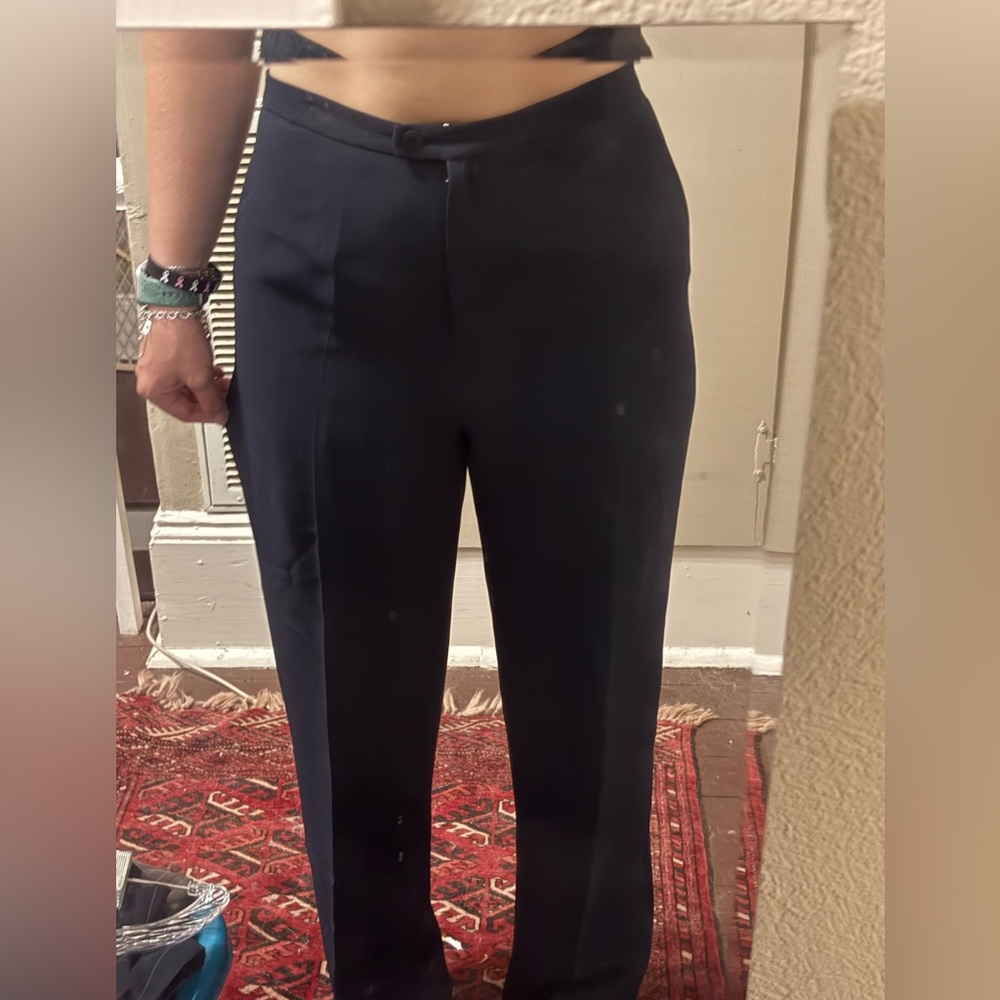 Casual Corner Blue Dress Pants Classic Straight-Leg